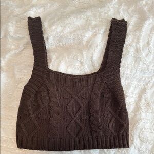 NWOT Brown Large Kendall + Kylie Cable Knit Women's Sweater Top